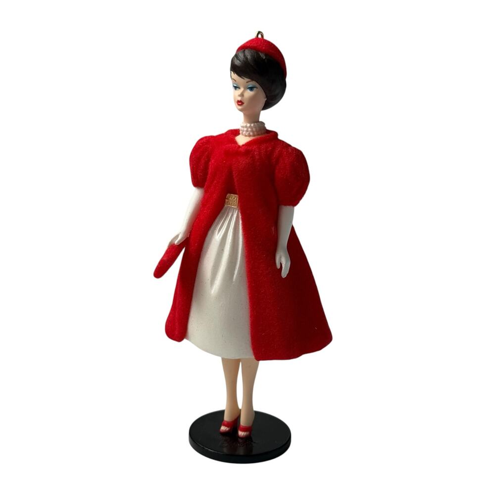 Vintage Hallmark Barbie Ornament 1998 Silken Flame QXI4043 Red Coat Hat NO BOX - Picture 2 of 4